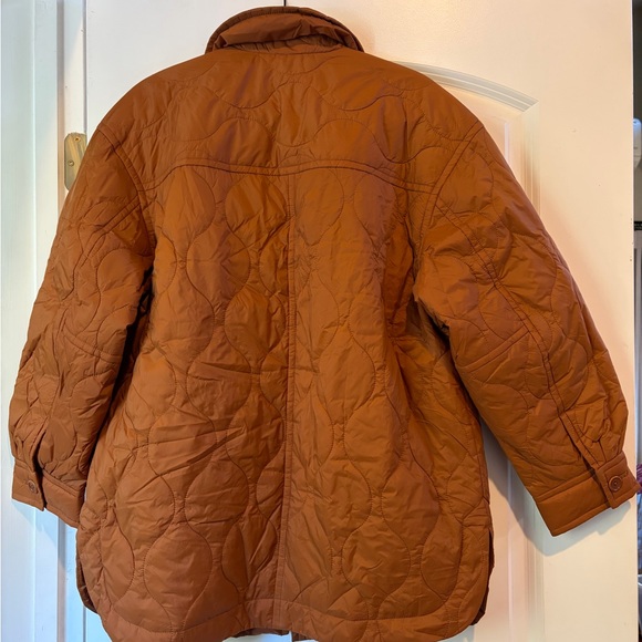 Madewell NWT Airpuff Quilted Shirt Jacket, Warm Coffee coffee color, Primaloft - Picture 4 of 11